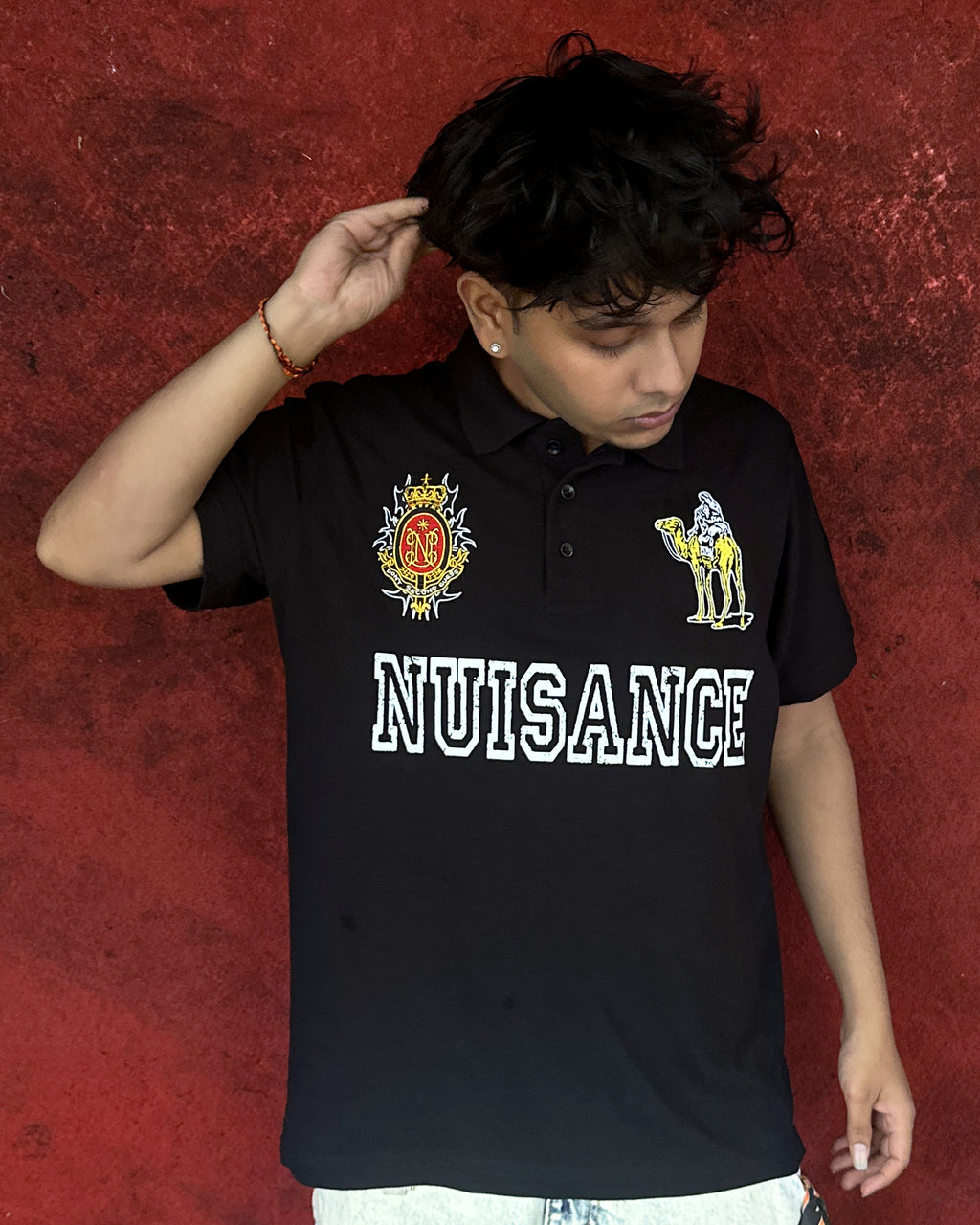 Silk Road Polo T-Shirt - Black
